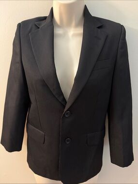 Andrew Fezza Black Women's Two-Button Blazer 3/4 sleeve